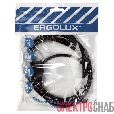 Кабель удлинитель USB ELX-EC01P-USB USB (АМ)-USB (AF) 2м PVC пакет черн. Ergolux 15298