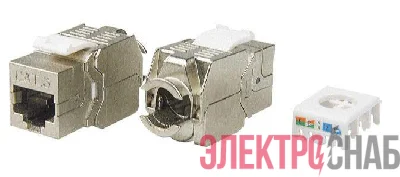 Вставка Keystone Jack RJ45 (8P8C) кат.6 экранир. 180град. Toolless KJ8-8P8C-C6-180-TLS-SH-F-WH бел. Hyperline 426188