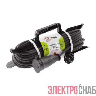 Удлинитель-шнур на рамке 1х20м с заземл. 16А IP44 UFx-1e-3х1.5-20m-IP44(KG) КГ 3х1.5 Эра Б0050868