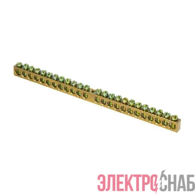 Шина PEN "ноль-земля" 8х12 24 отвер. латунь крепеж по центру PROxima EKF sn0-125-24-c