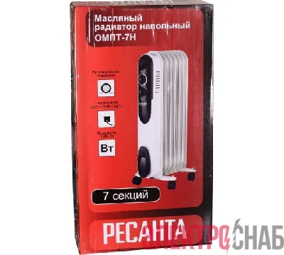 Радиатор масляный 7 секц. 1500Вт ОМПТ- 7Н Ресанта 67/3/3