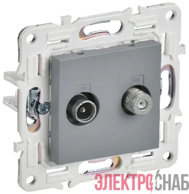 Розетка двойная TV+SAT SKANDY SK-A13Gr сер. IEK SK-AF20-O-K03
