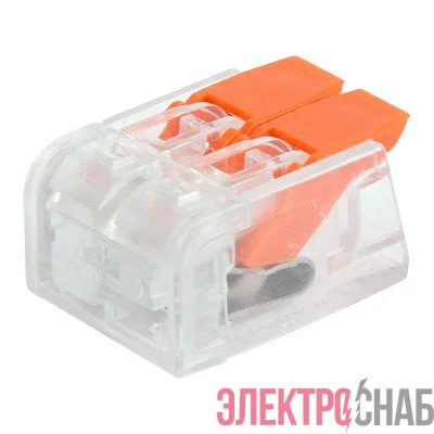 Клемма универсальная компактная 221-412 2-проводная до 4.0кв.мм (уп.5шт) Rexant 07-5206