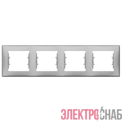 Рамка 4-м Sedna горизонт. алюм. SchE SDN5800760