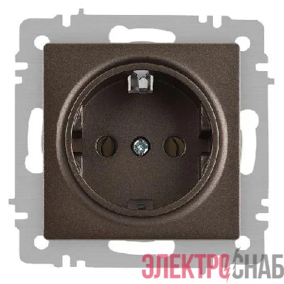 Розетка 1-м СП Accent 6-202-08 16А IP20 250В 2P+E Schuko бронза Intro Б0063699