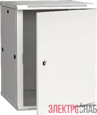Шкаф 19 дюйм LINEA W 15U 600х600мм настен. метал. дверь RAL7035 ITK LWR3-15U66-MF