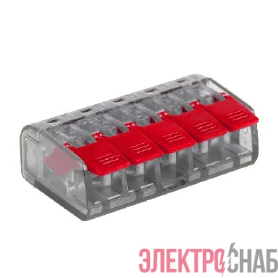 Клемма строительно-монтажная СМК 221-415 5-проводная 0.2-4кв.мм (уп.50шт) PROxima EKF plc-smk-221-415