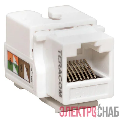 Модуль Keystone RJ45 кат.5E неэкранир. 110 IDC 90град. бел. TERACOM PRO EKF TRP-KSTN-90D-5EUTP-WH