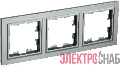 Рамка 3-м BRITE РУ-3-БрС сталь IEK BR-M32-K46