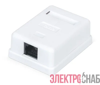 Розетка компьютерная 1-м ОП WR-WS-8P8C-C5E-1 RJ45 кат.5E неэкранир. Dual IDC бел. WRline 505215