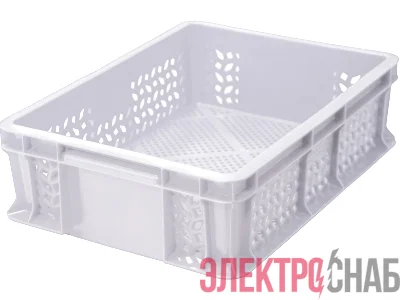 Ящик 400х300х120 мороз. перфорированный, с внешней ручкой  натуральный 701.01.02 701.01.02