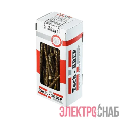 Саморез универсальный 100х6.0мм желт. (уп.50шт) Tech-KREP 102275