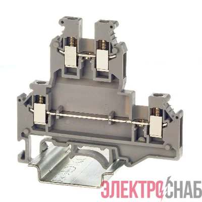 Клемма двухуровневая винтовой зажим 4 точки подключения 2.5кв.мм сер. DKC KRUKB-3