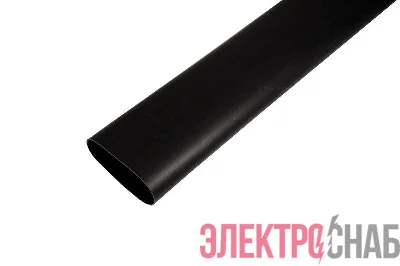 Трубка термоусадочная среднестен. клеевая 75/22 (3-4:1) 1м черн. Rexant 26-0075