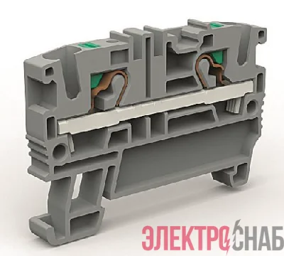Клемма проходная 2 точки подключения на 4кв.мм DKC ZEFC400GR