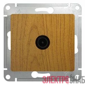 Розетка телевизионная оконечная TV 1-м СП Glossa 1дБ механизм дерево дуб SE GSL000591