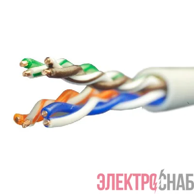 Кабель витая пара U/UTP кат.5E 4х2х24AWG solid Cu PVC Standart (м) SUPRLAN 01-0328-9