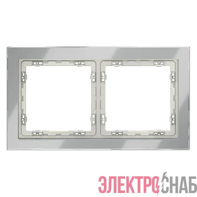 Рамка 2-м S70 стеклян. сталь Voltum VLS110205