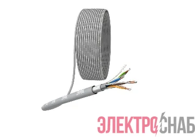 Кабель витая пара F/UTP кат.5E 4х2х24AWG solid CCA PVC Simple сер. (м) Эра Б0044440