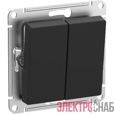 Выключатель 2-кл. Atlasdesign Aqua IP44 (сх. 5) 10AX механизм карбон SE ATN441051