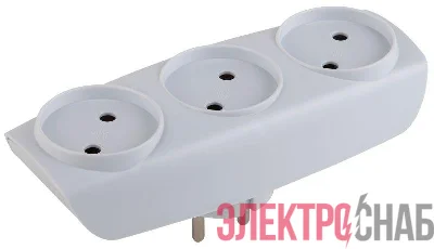 Разветвитель 3-м без заземл. 16А IP20 SP-3-W бел. Эра C0045527