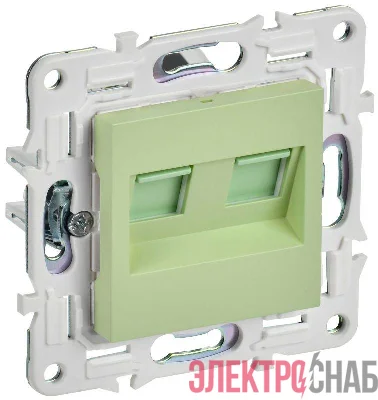 Розетка компьютерная двойн. RJ45 кат.5E SKANDY SK-K03G мятный IEK SK-K20-1-K06