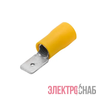 Наконечник изол. "вилка" 2.5-6кв.мм А=6.3х0.8мм желт. (уп.50шт) DKC 2C22P