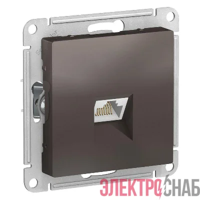 Розетка компьютерная AtlasDesign RJ45 кат.5E механизм мокко SE ATN000683