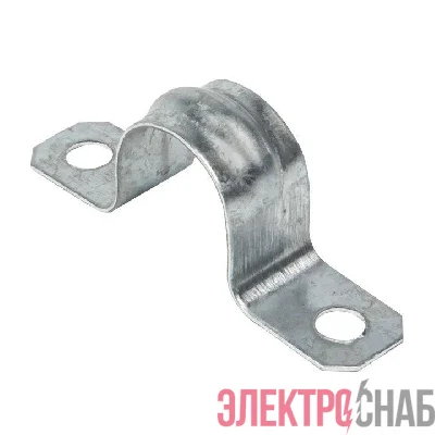 Скоба крепежная двухлапковая d19-20мм метал. (уп.100шт) EKF sm-2-19-20