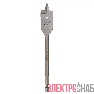 Сверло перовое по дереву 22мм (шестигранный хвостовик) Kranz KR-91-0668
