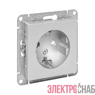 Розетка СП Эпика 16А с заземл. защ. шторки механизм алюм. EKF UP1-SOA-111