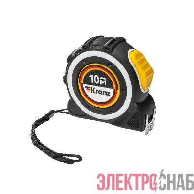 Рулетка Selbstfixierung 10мх25мм магнитный двухсторон. зацеп; двухсторон. шкала; автоматическая фиксация нейлон Kranz KR-12-9024