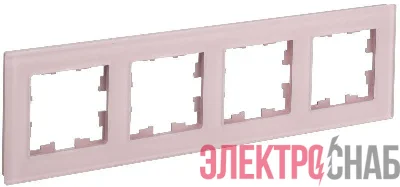 Рамка 4-м BRITE РУ-4-2-Бр стекло розовый матов. IEK BR-M42-G-31-K14