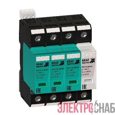 Ограничитель импульсных перенапряжений (УЗИП) OptiDin OM II 3+N 280/40 КЭАЗ 114311