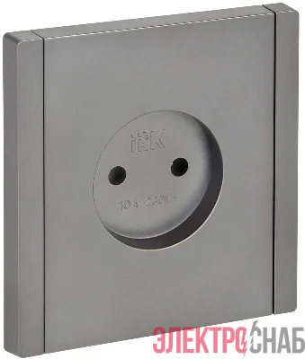 Розетка 1-м СП FORTE&PIANO FP518 10А без заземл. без защ. шторок винт. крепл. сталь IEK FP-R10-10-K46