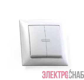 Выключатель 2-кл. СП Селена 10А IP20 С510-397 с индик. бел. Кунцево 8104