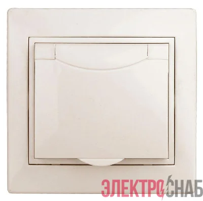 Розетка СП Plano 2P+E Schuko 1-203-02 16А-250В с крышкой IP20 сл. кость Intro Б0027612