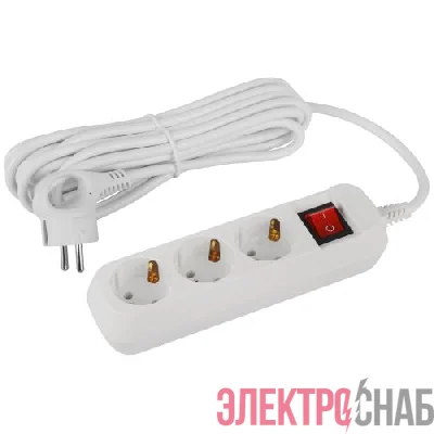 Удлинитель 3х5м с заземл. с выкл. ПВС 3х1 UDL-16-350-ES Greenline Эра Б0065066