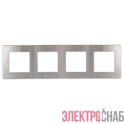 Рамка 4-м 12-5104-03 сатин алюм. Эра Б0052531