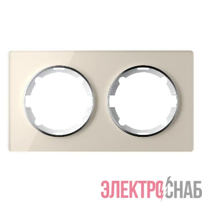 Рамка 2-м Garda горизонт. стеклянная беж. 2E52201301 OneKeyElectro 2234930
