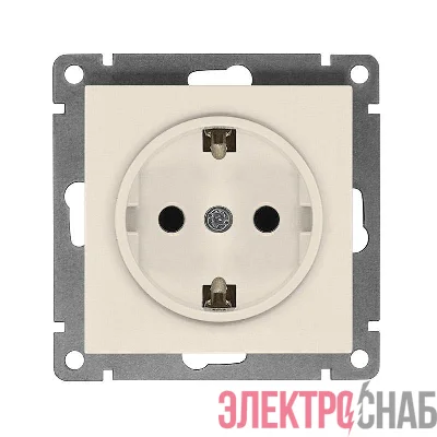 Розетка 1-м СП Афина 16А IP20 с заземл. механизм сл. кость (ivory) Universal A0028-I