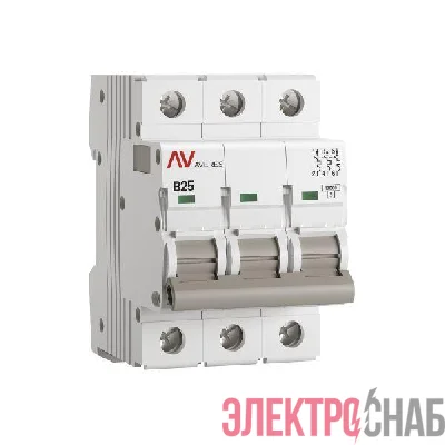 Выключатель автоматический модульный 3п B 25А 10кА AV-10 AVERES EKF mcb10-3-25B-av
