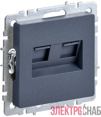 Розетка компьютерная 2-м СП BRITE RJ45 кат.5E РК10-2-БрМ механизм маренго IEK BR-K20-1-K35