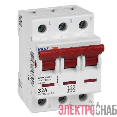 Выключатель нагрузки модульный OptiDin BM63PL-332-УХЛ3 (ВМ63PL) КЭАЗ 328168