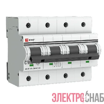 Выключатель автоматический модульный 4п C 100А 15кА ВА 47-125 PROxima EKF mcb47125-4-100C