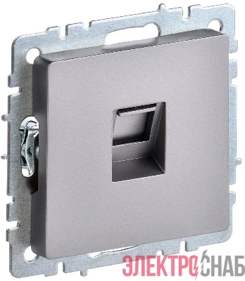Розетка компьютерная СП RJ45 кат.6 BRITE РК11-БрС механизм сталь IEK BR-K10-2-K46