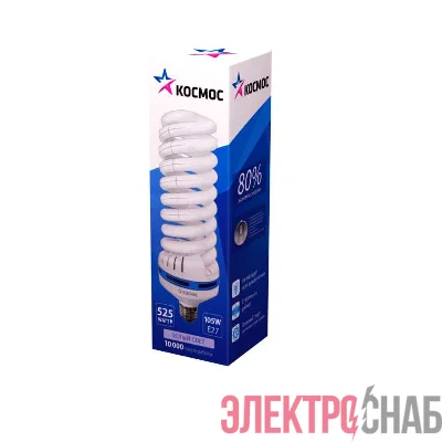 Лампа люминесцентная компакт. SPC 85Вт E27 спиральная 4200К КОСМОС LKsmT5SPC85WE2742_m