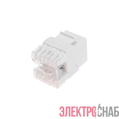Модуль Keystone Jack RJ-45(8P8C) кат.5E UTP неэкранир. тип 180град. бел. PRO Rexant 02-0060