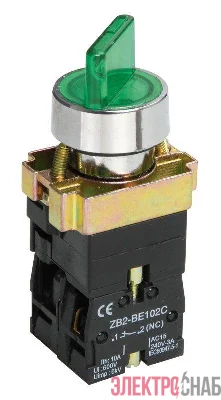 Переключатель LAY5-BK2365 на 2 полож. зел. IEK BSW90-BK-2-K06