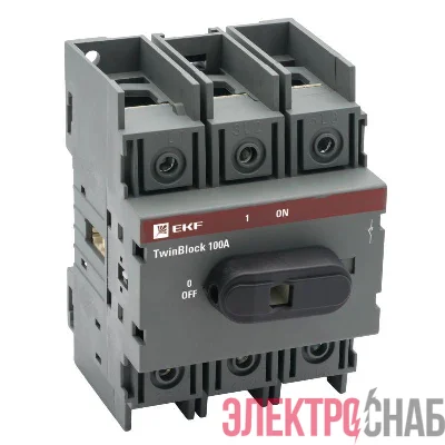 Рубильник 3п 100А с рукояткой управления для прямой установки TwinBlock PROxima EKF tb-100-3p-f